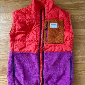cotopaxi Red & Purple Colorblock Fleece Vest with Orange Pocket